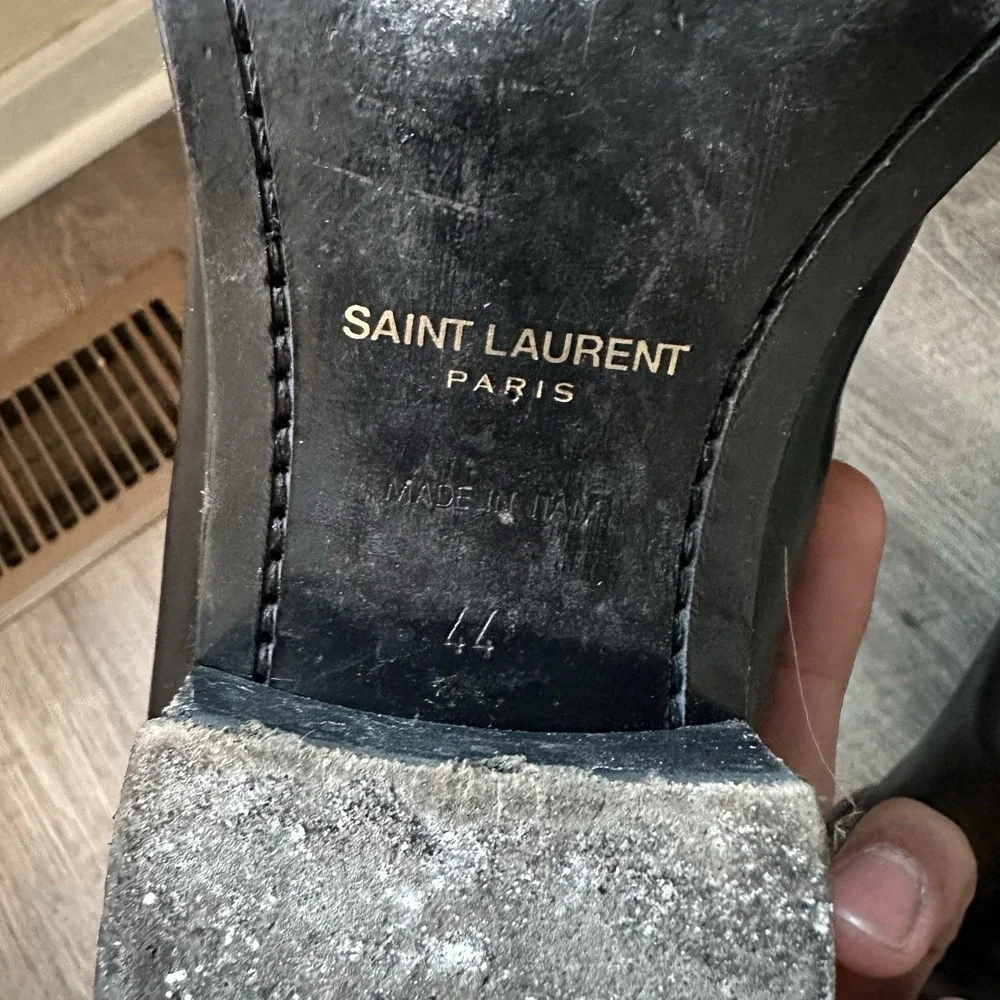 Hedi Slimane Saint Laurent Wyatt 44 US 11 Chelsea Men's Boots Leather Y2K YSL